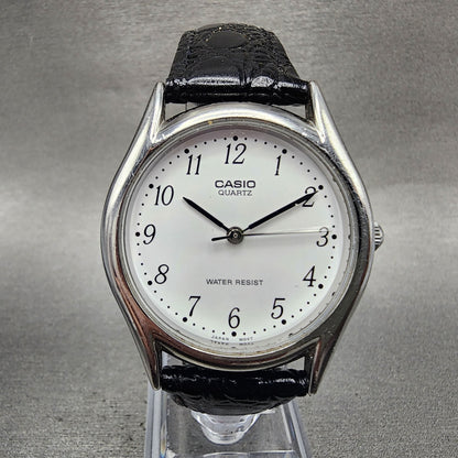 Casio Watch Men 37mm White Dial Silver Tone Round MTP1239DJ New Battery0