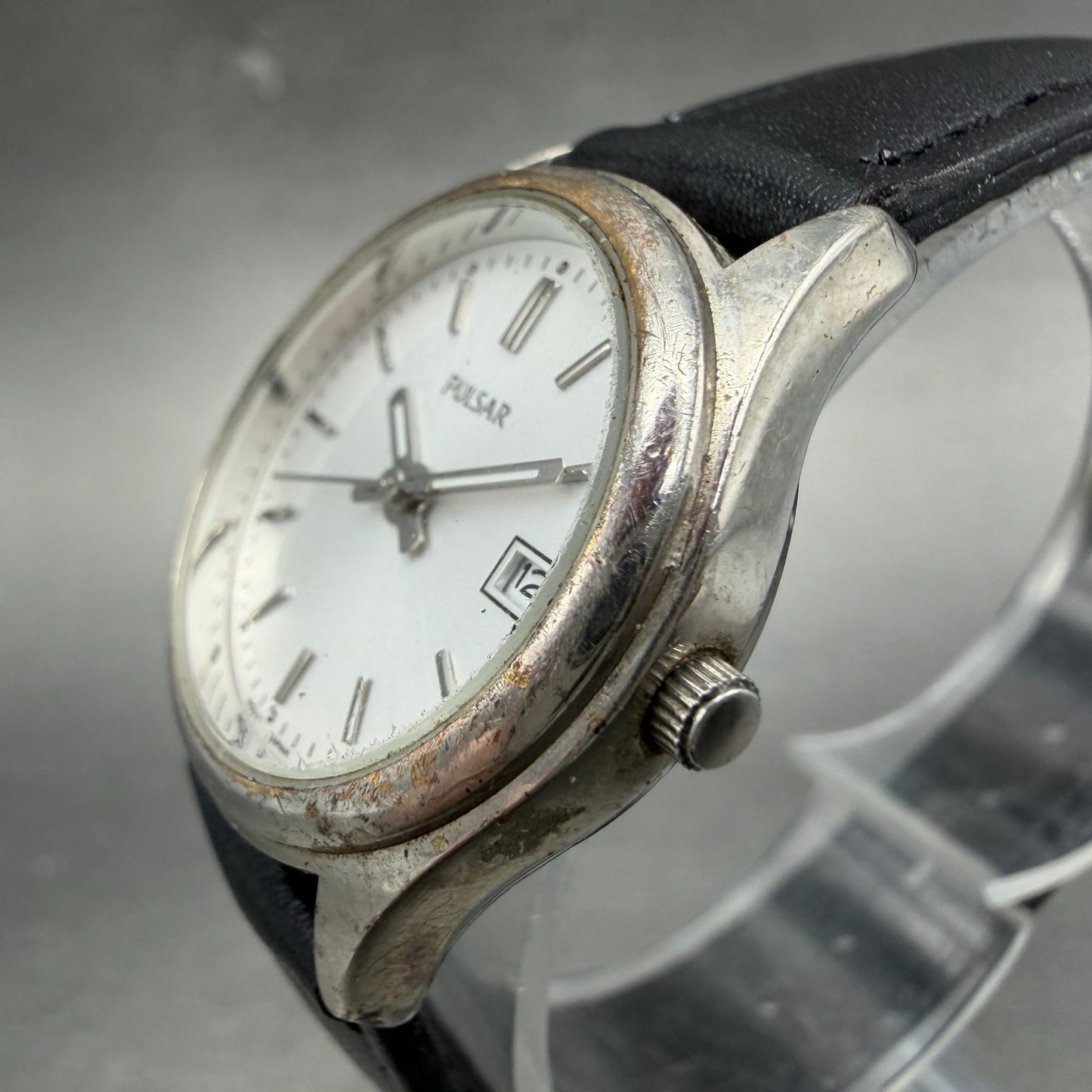 Pulsar Watch Women 26mm Silver Dial Silver Tone Date Round VX82-X349 New Battery2
