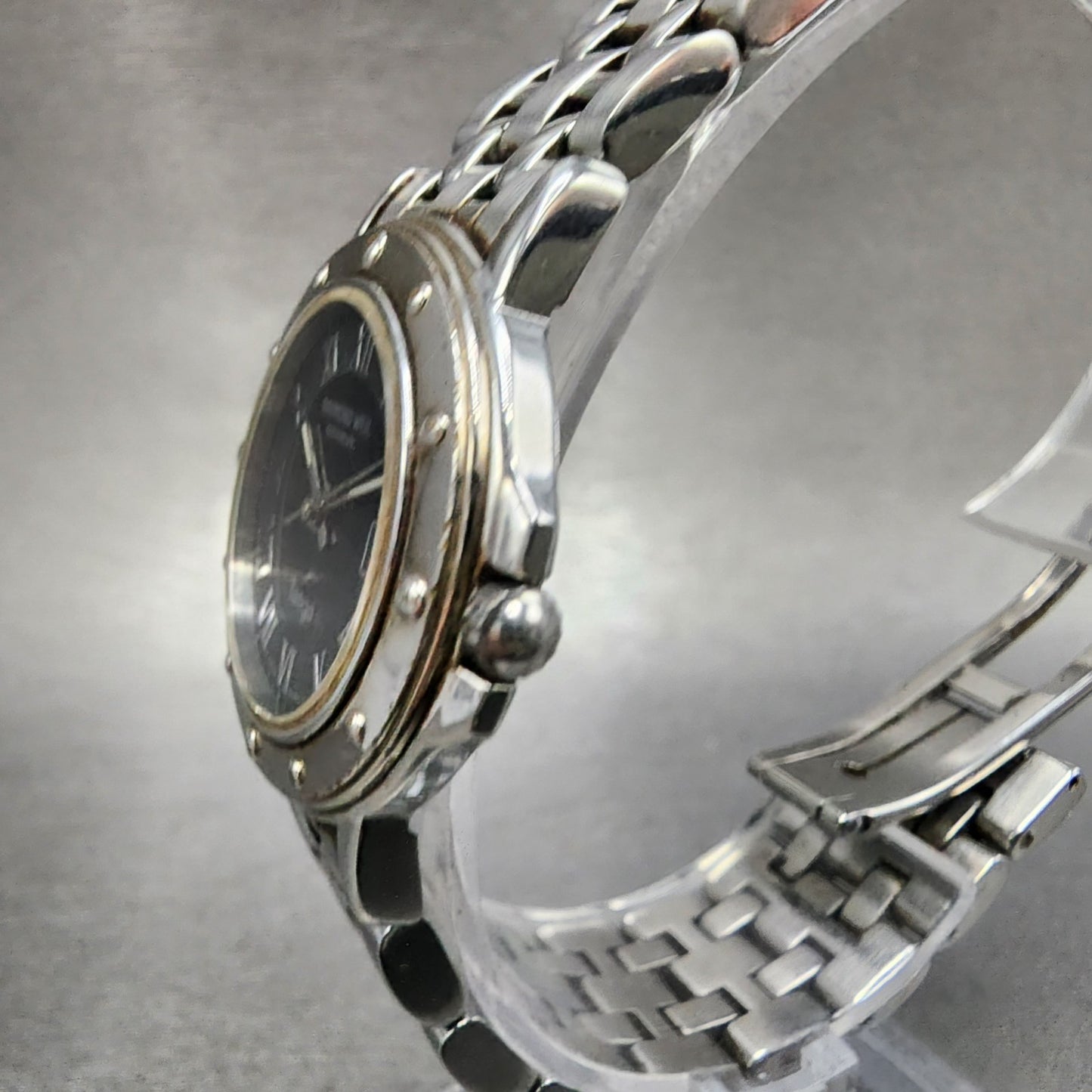 Raymond Weil Tango Watch Women 28mm Black Dial Silver Tone Date 5360 New Battery2