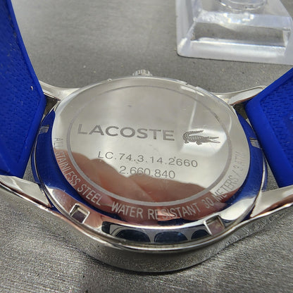 Lacoste Victoria Watch Women 40mm White Dial Silver Tone Round New Battery9