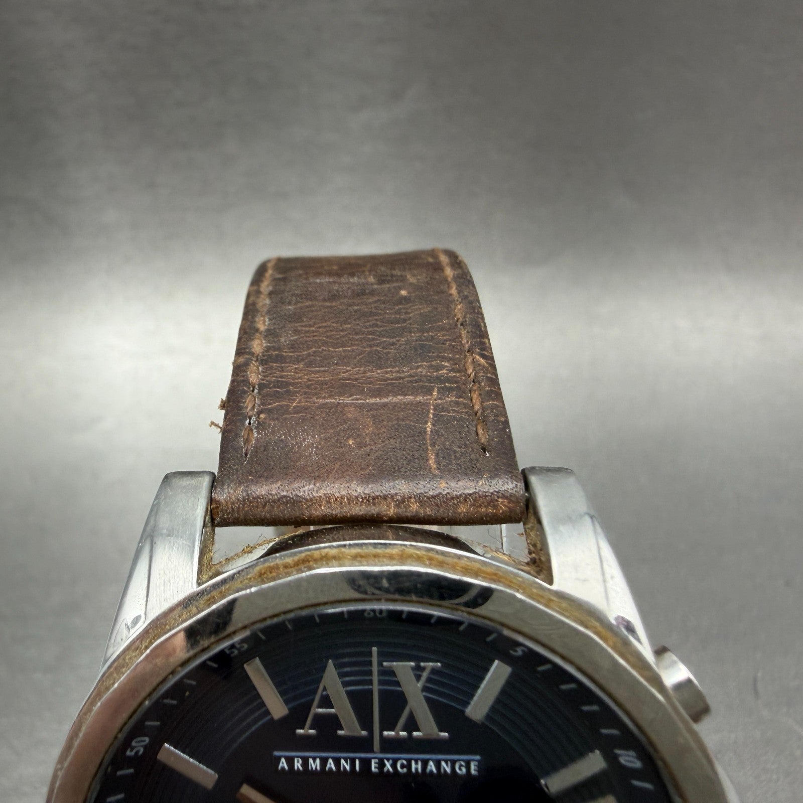 Armani Exchange Chronograph Watch Men 44mm Blue Dial Steel Date AX2501 New Batt4