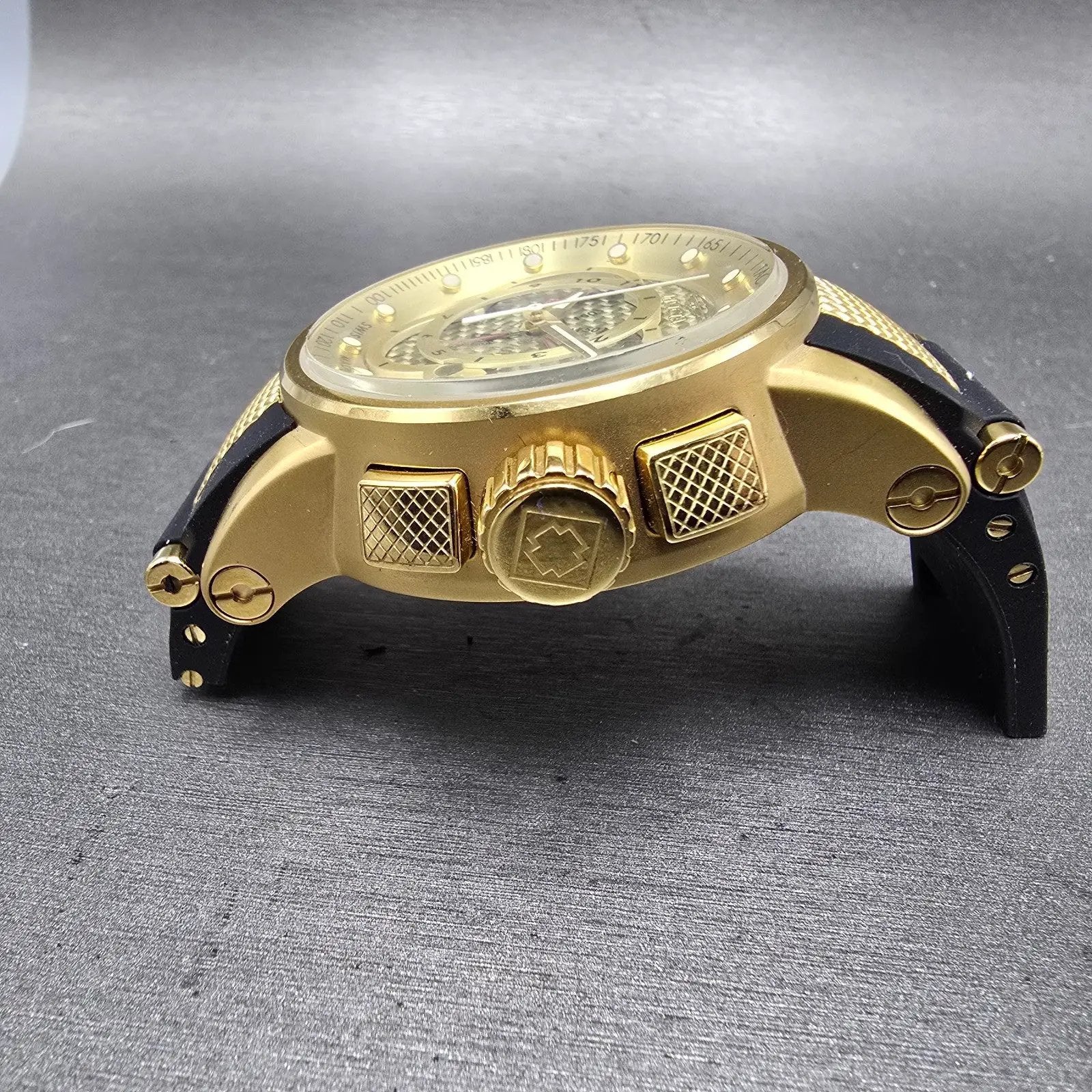 Invicta S1 Chronograph Watch Men 48mm Champagne Dial Gold Tone Date 0899 New Bat3