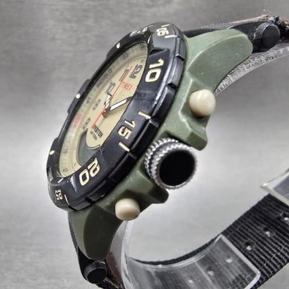 Timex Expedition Watch Men 40mm Cream Dial Green Alarm Chronograph New Battery2