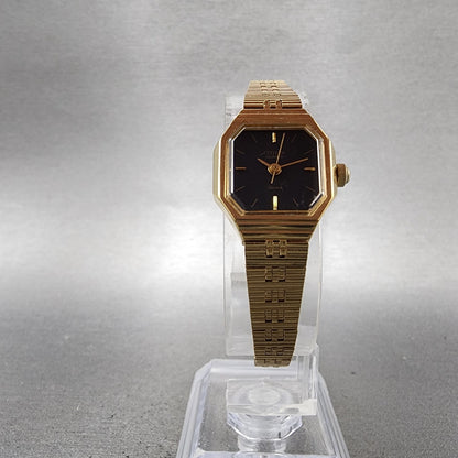 Citizen Seven Watch Women 18mm Black Dial Gold Tone 2030069072 New Battery5