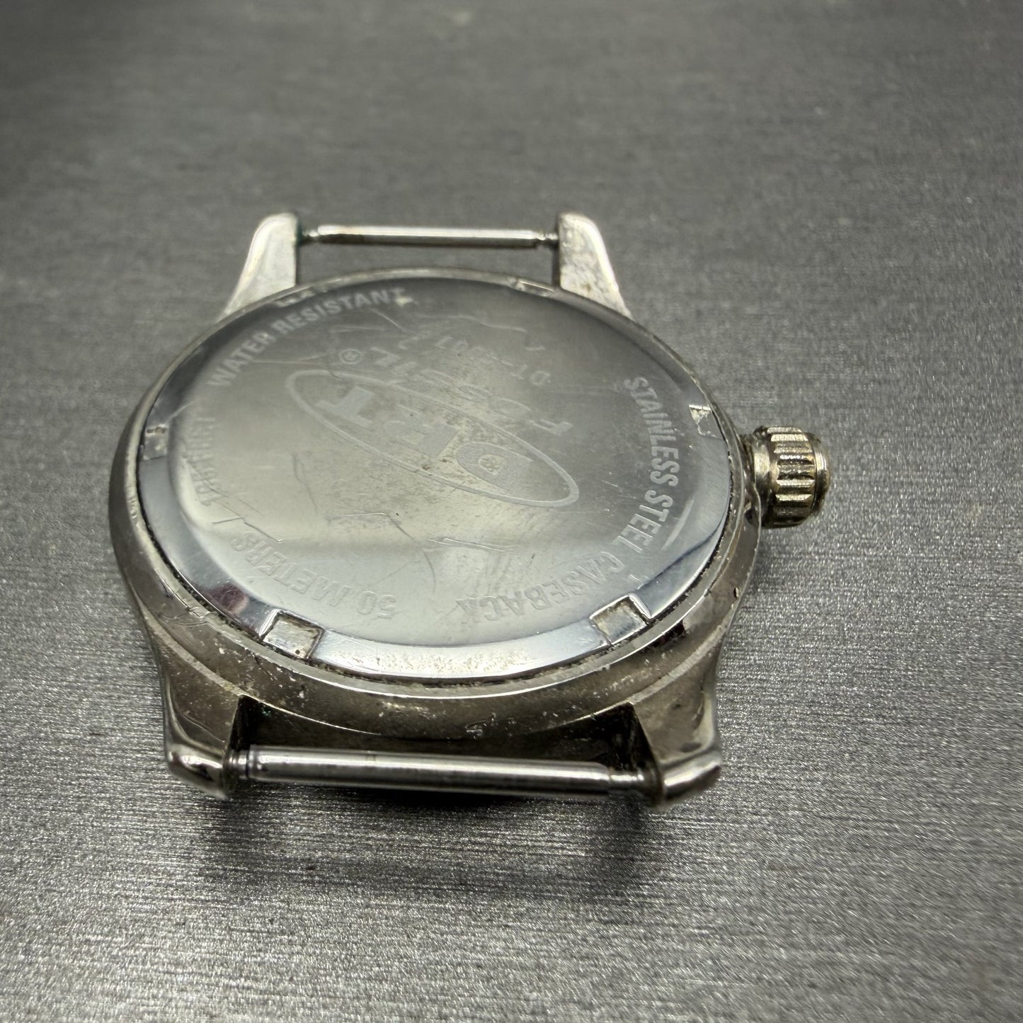 Fossil DRT Watch Men 37mm White Dial Silver Tone Date Round DT-4007 New Battery9