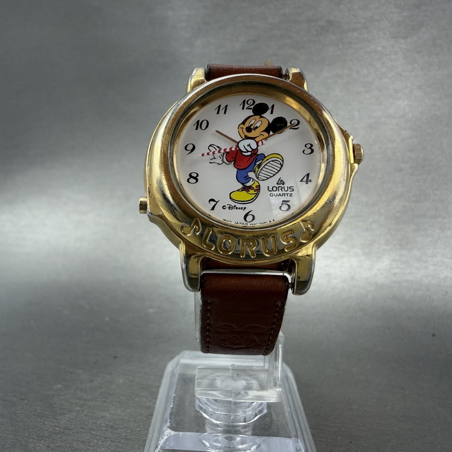 Lorus Mickey Mouse Watch Women 34mm White Dial Gold Tone V421-0020 New Battery5