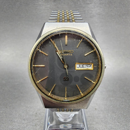 Seiko SQ Watch Men 35mm Gray Dial Two Tone Daydate Round 82238009 PARTS0