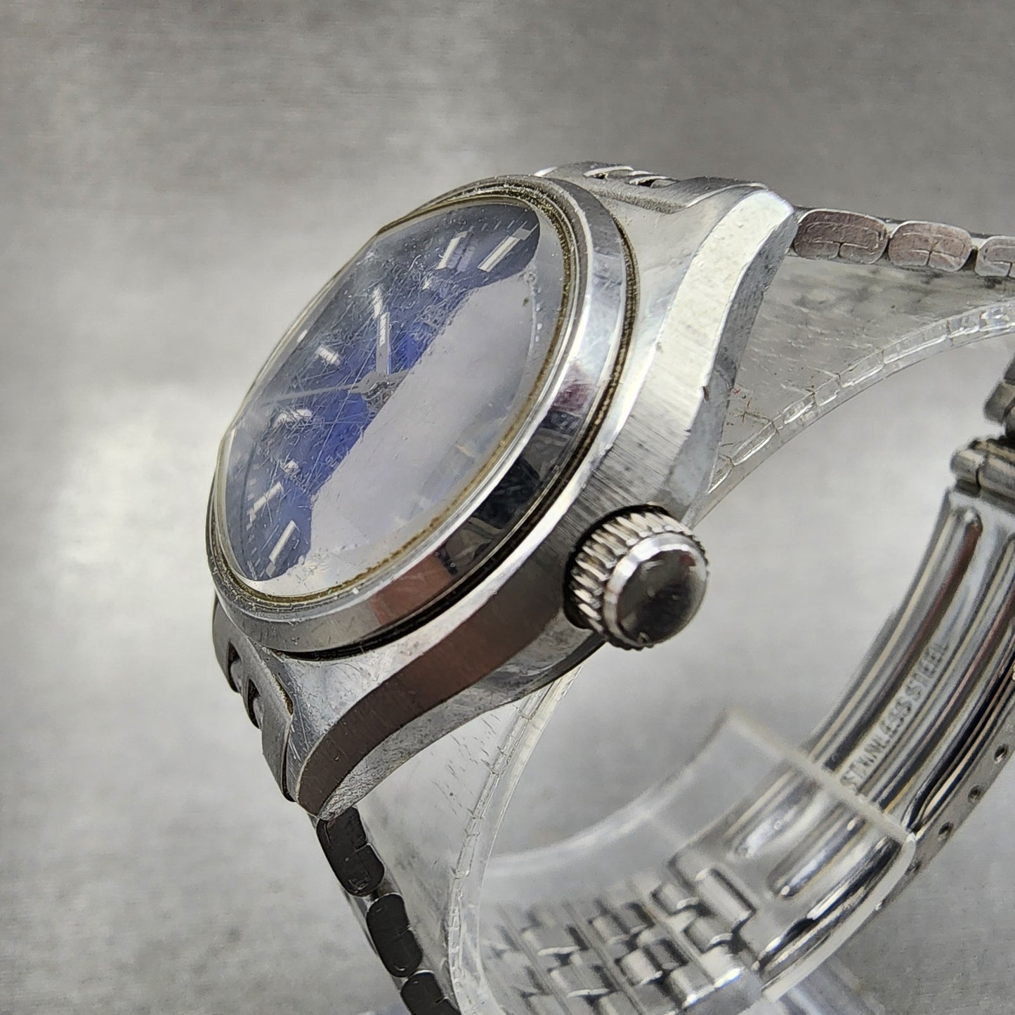 Seiko Automatic Watch Women 25mm Blue Dial Silver Tone Daydate 22060510 Runs3