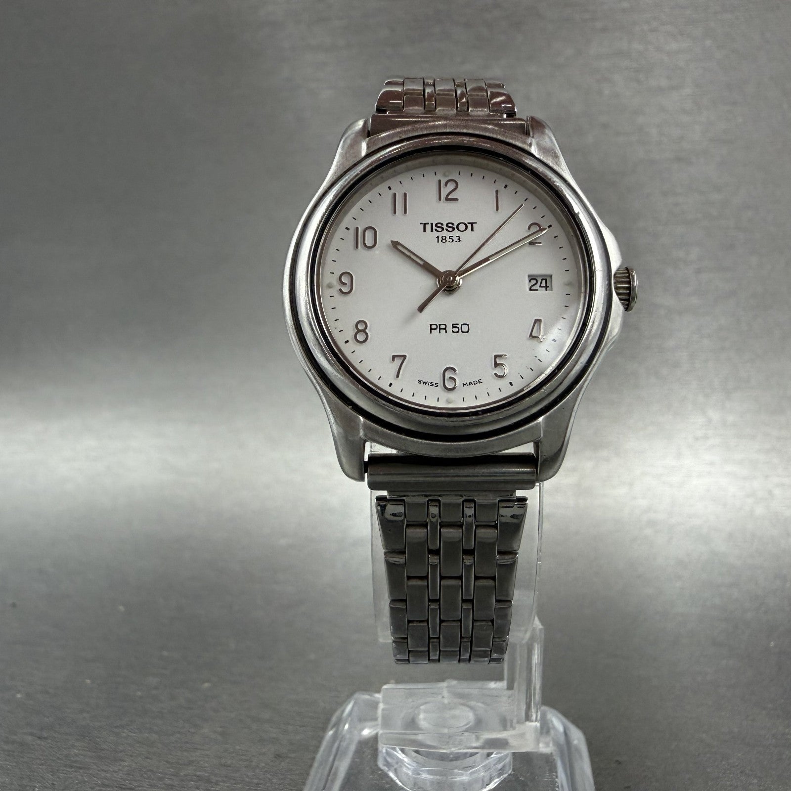 Tissot PR 50 Watch Women 28mm White Dial Silver Tone Date J136/236k New Battery5
