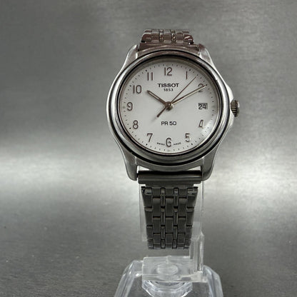 Tissot PR 50 Watch Women 28mm White Dial Silver Tone Date J136/236k New Battery5