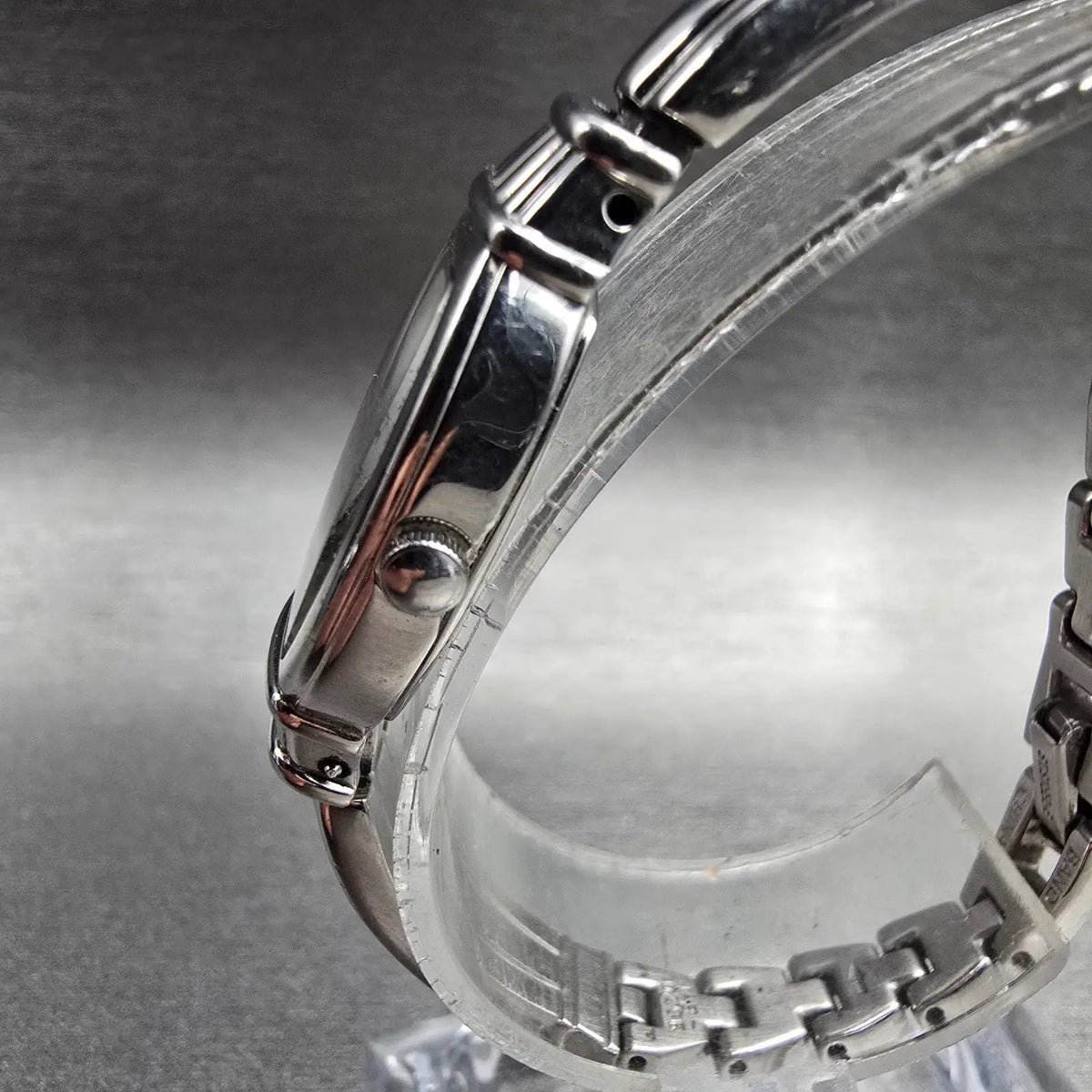 Seiko Watch Women 16mm Silver Dial Silver Tone Rectangle 1N00-0PA0 New Battery2