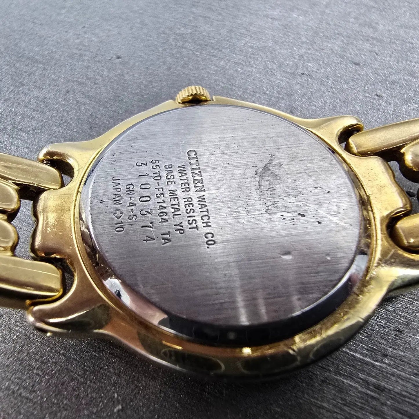 Citizen Elegance Watch Men 33mm Champagne Dial Gold Tone Date 5510-F51464 PARTS10