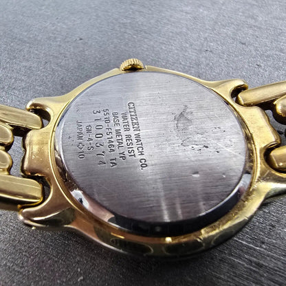 Citizen Elegance Watch Men 33mm Champagne Dial Gold Tone Date 5510-F51464 PARTS10