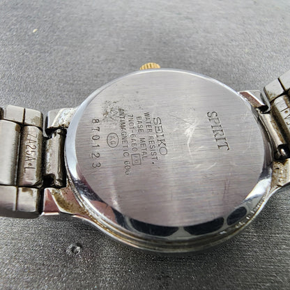 Seiko Spirit Watch Women 25mm Silver Dial Two Tone Round 7N016A80 New Battery9