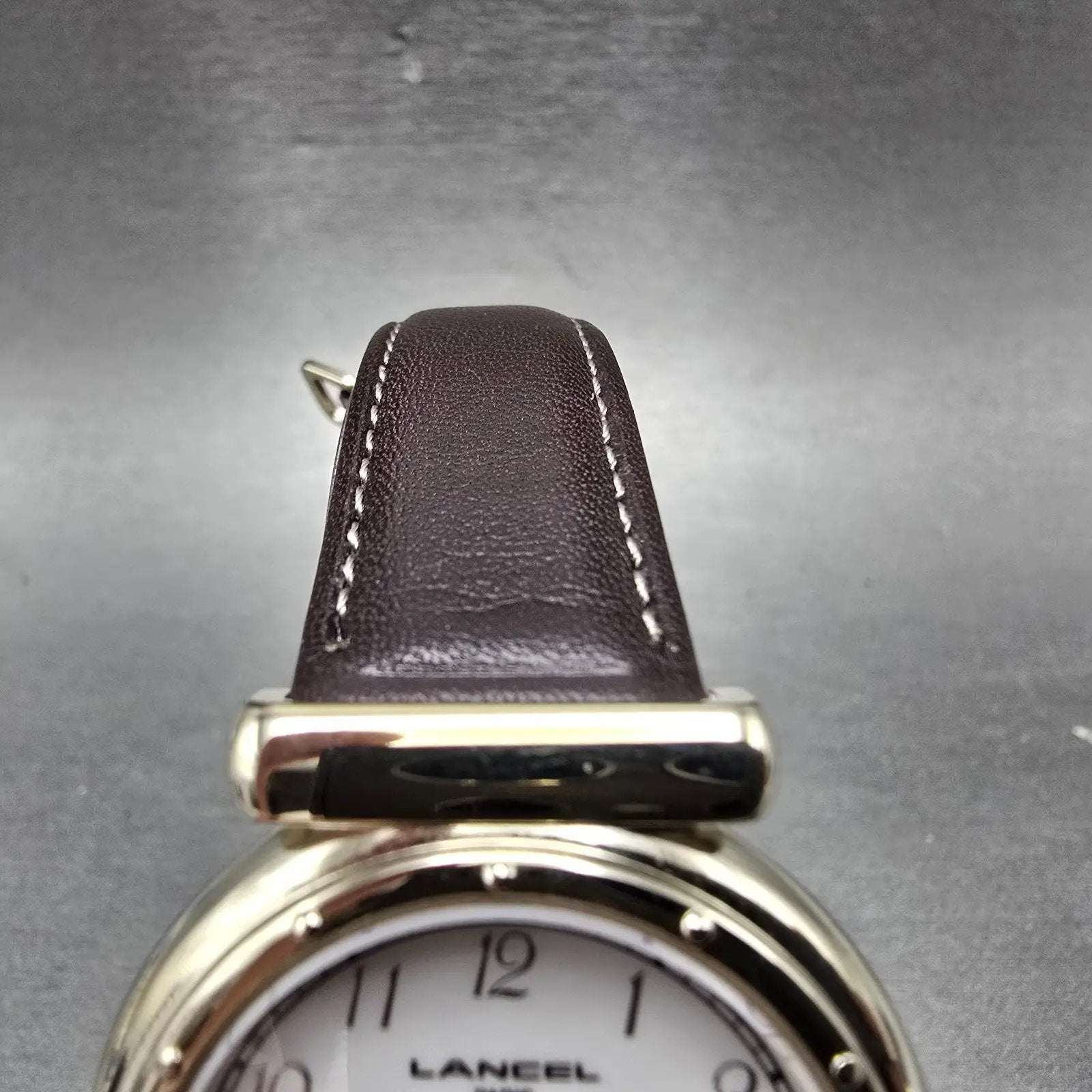 Citizen Lancel Watch Men 32mm White Dial Gold Tone Date 4710-470737 New Battery4