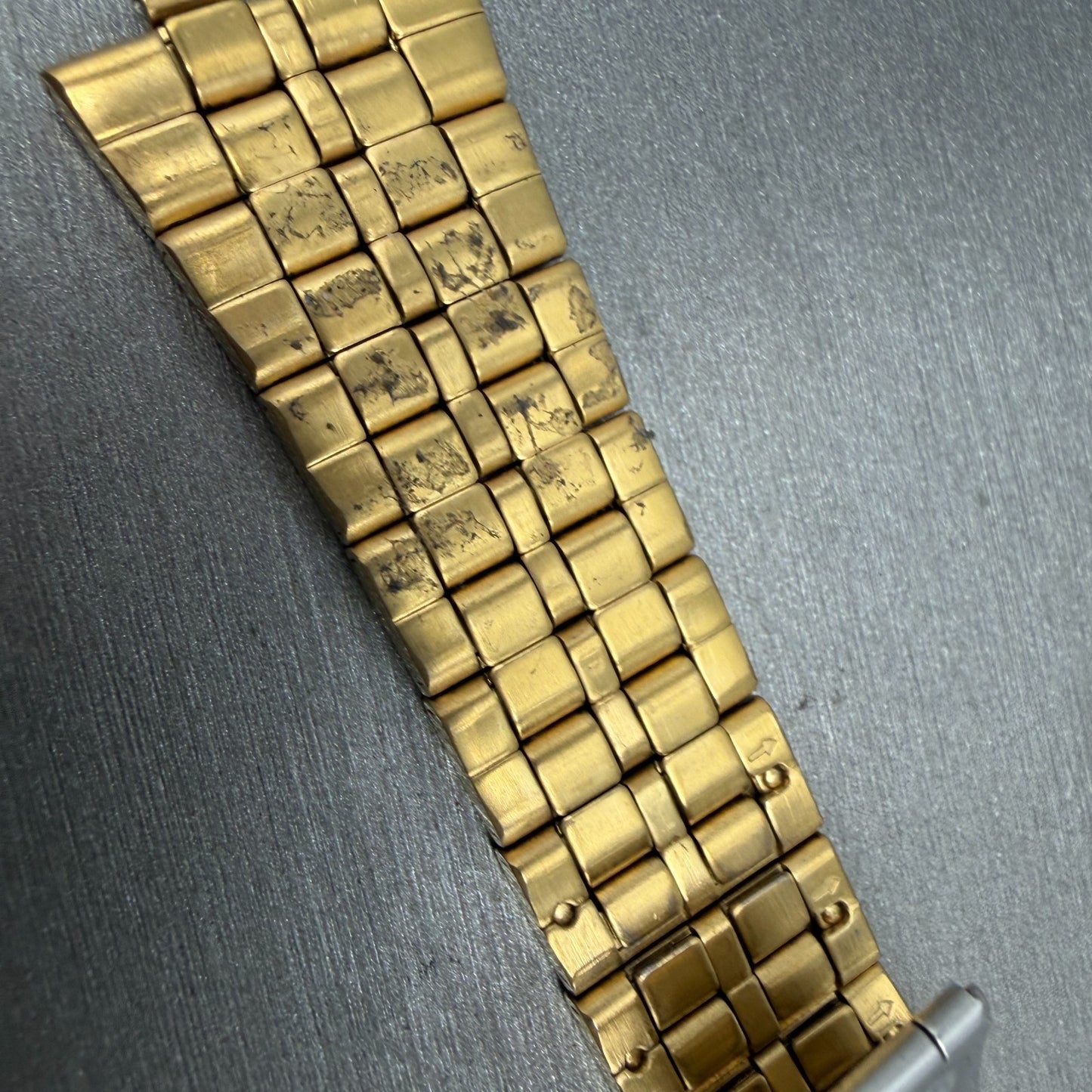 Seiko Bracelet 21mm Stainless Steel Gold Tone Tri Folding Clasp Vintage Japan G812