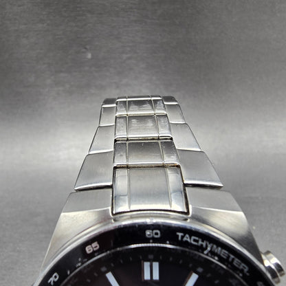 Casio Edifice EFA-134 Watch Men 44mm Black Dial Steel Alarm Chronograph Works4