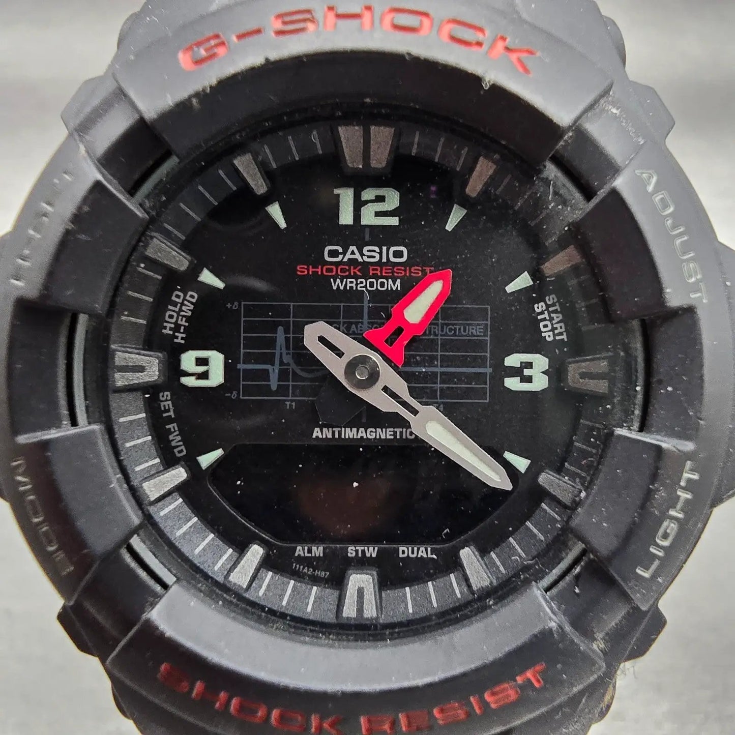 Casio G-Shock G-100 Watch Men 47mm Black Dial Black Tone Chrono Alarm New Batt J1