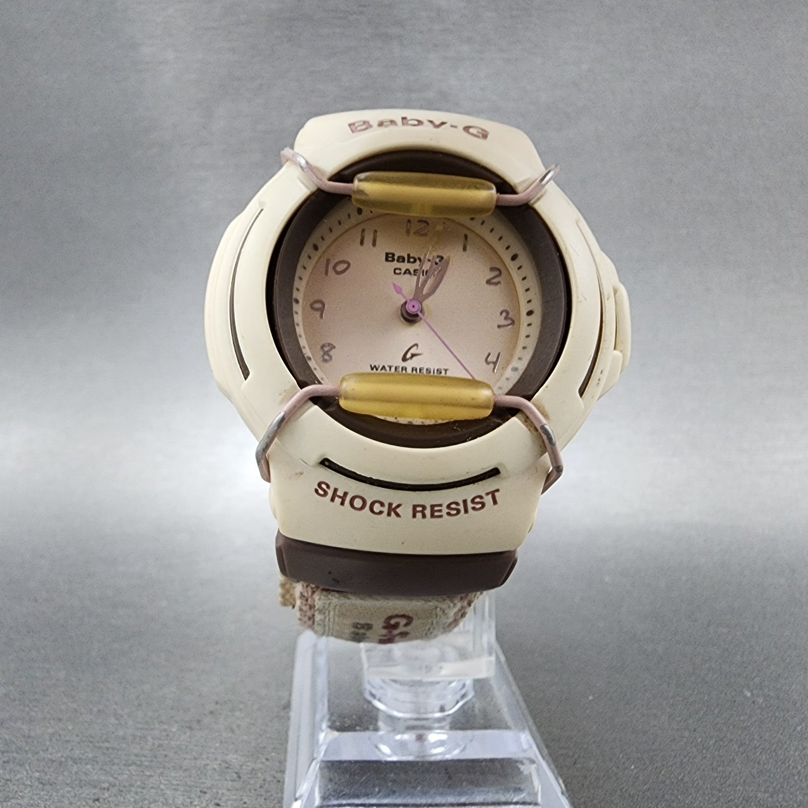 Casio BabyG BG31 Watch Women 40mm Cream Dial Brown Tone Round New Battery5