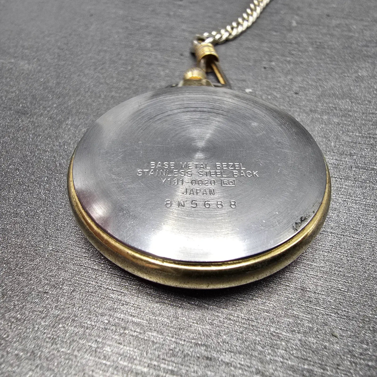 Seiko Alba Pocket Watch Men 36mm White Dial Gold Tone V131-0020 New Battery JDM7