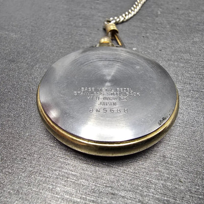 Seiko Alba Pocket Watch Men 36mm White Dial Gold Tone V131-0020 New Battery JDM7