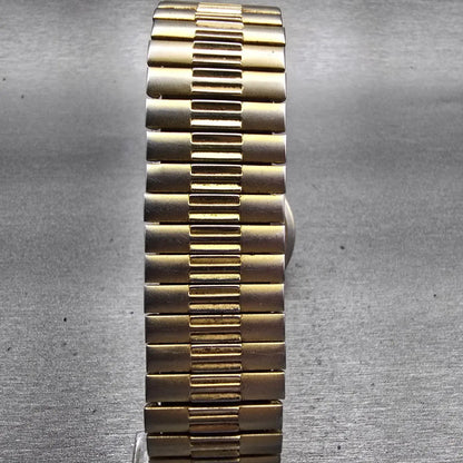 Seiko Watch Men 37mm Ivory Dial Gold Tone Daydate Round 7N43-8A20 New Battery7