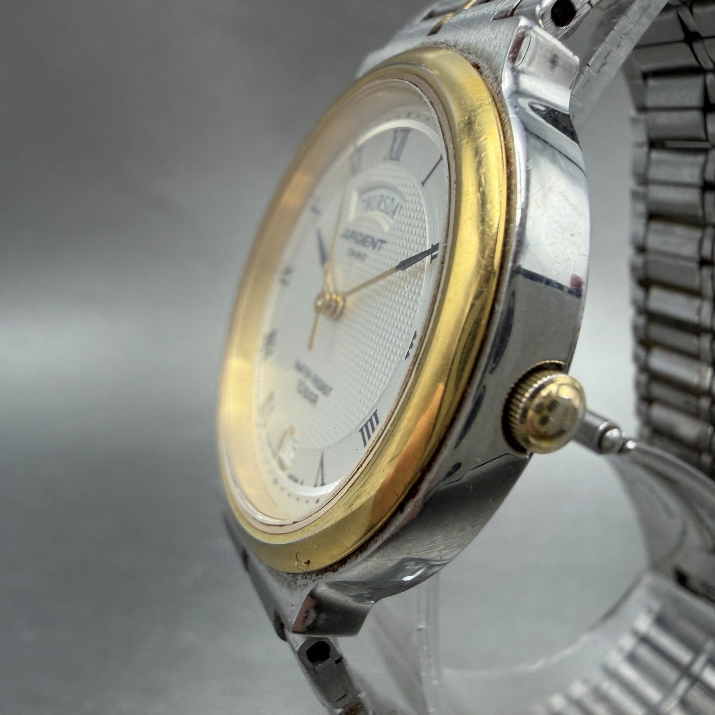 Casio Agent Watch Men 32mm Silver Dial Two Tone Daydate MTW-121 New Battery2