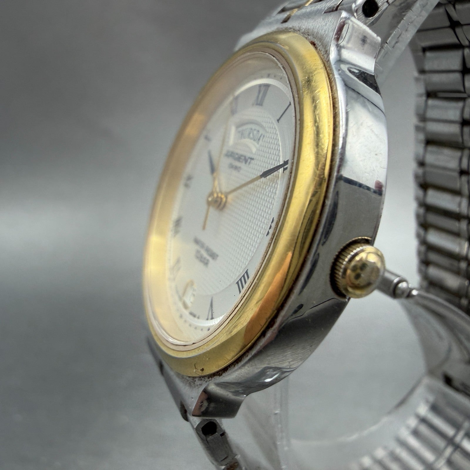 Casio Agent Watch Men 32mm Silver Dial Two Tone Daydate MTW-121 New Battery2