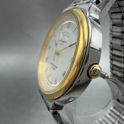 Casio Agent Watch Men 32mm Silver Dial Two Tone Daydate MTW-121 New Battery2