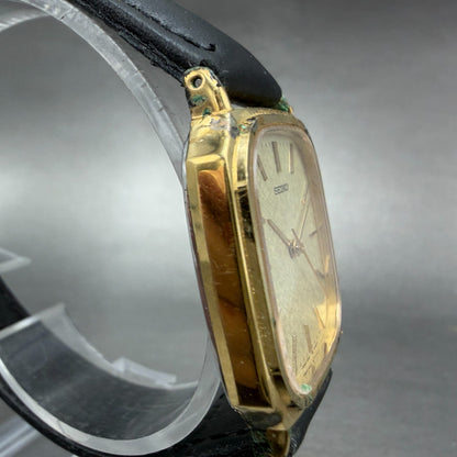 Seiko Watch Men 28mm Champange Dial Gold Tone Octagon  5P31-5270 New Battery3