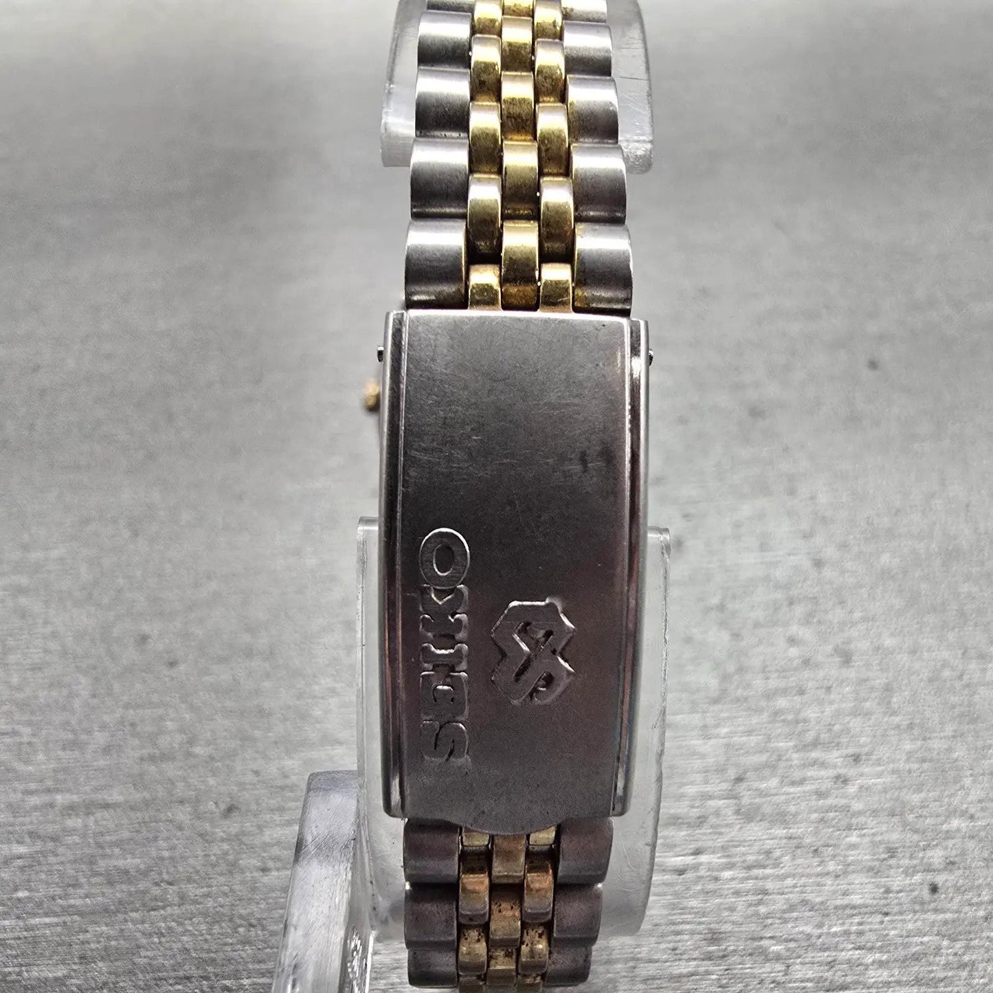 Seiko SQ Watch Women 24mm Gold Dial Two Tone Daydate Round 3E23-0A69 New Battery7