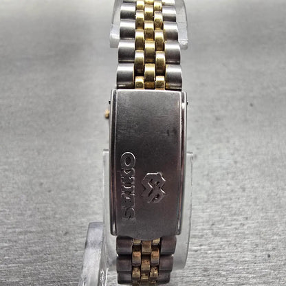 Seiko SQ Watch Women 24mm Gold Dial Two Tone Daydate Round 3E23-0A69 New Battery7