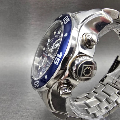 Invicta Pro Diver GMT Watch Men 48mm Blue Dial Steel Daydate Alarm 6087 NewBat4