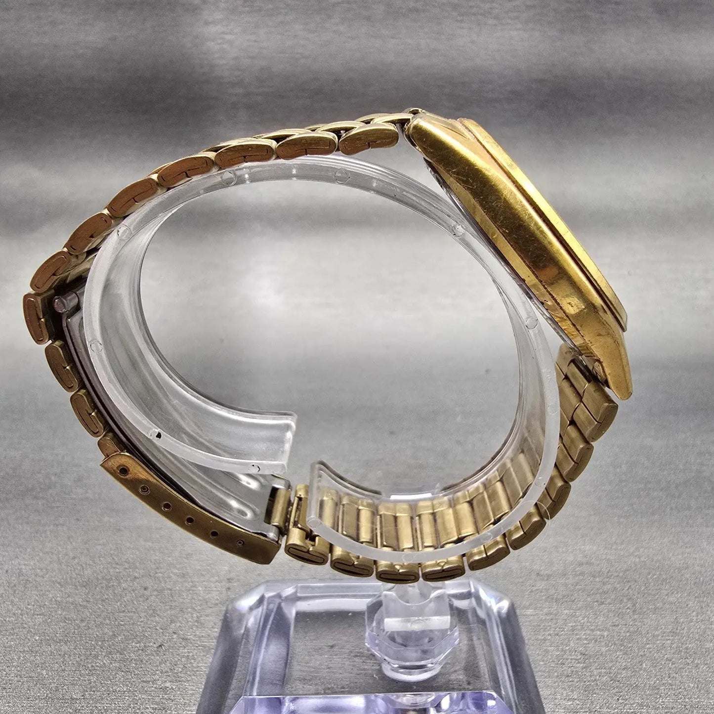 Seiko Watch Men 36mm Luminous Dial Gold Tone Daydate Round 7N43-9048 New Battery8