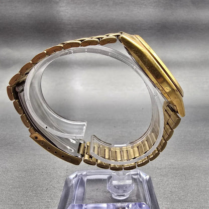 Seiko Watch Men 36mm Luminous Dial Gold Tone Daydate Round 7N43-9048 New Battery8