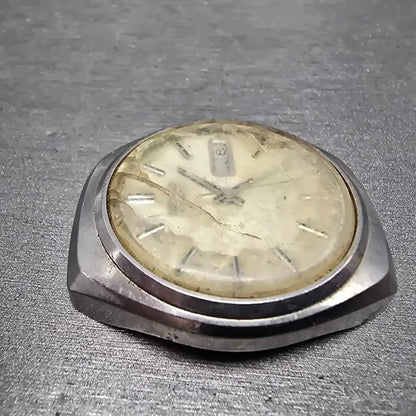 Seiko Automatic Watch Men 37mm Silver Dial Silver Tone Daydate 7009-8229 PARTS11