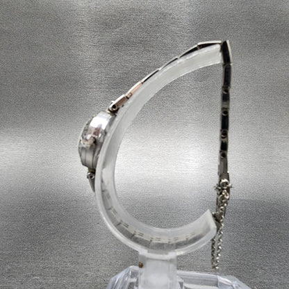 Orient Chanel Watch Women 18mm Silver Dial White Gold Plated Round Manual Wind6