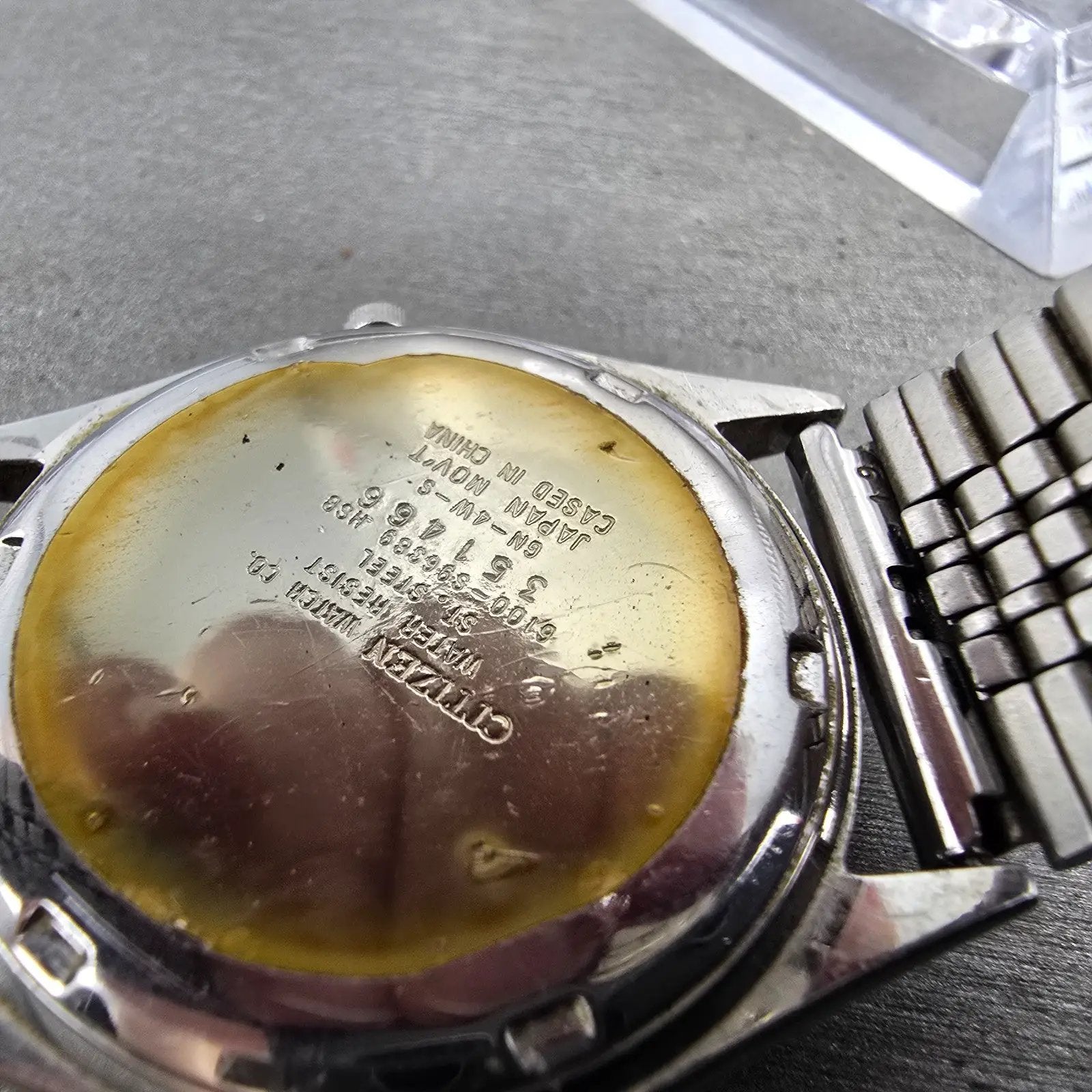 Citizen CQ Watch Men 35mm Silver Dial Silver Daydate Round 6100-S96389 PARTS10