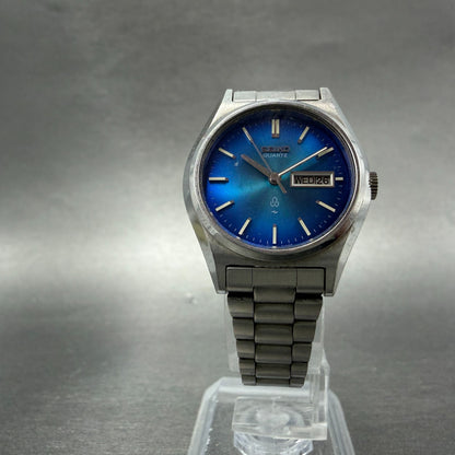 Seiko Watch Women 26mm Blue Dial Silver Tone Daydate Round 2623-0100 PARTS6