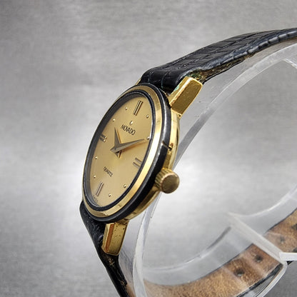 Movado Watch Women 21mm Gold Dial Gold Tone Round 8724839 New Battery2