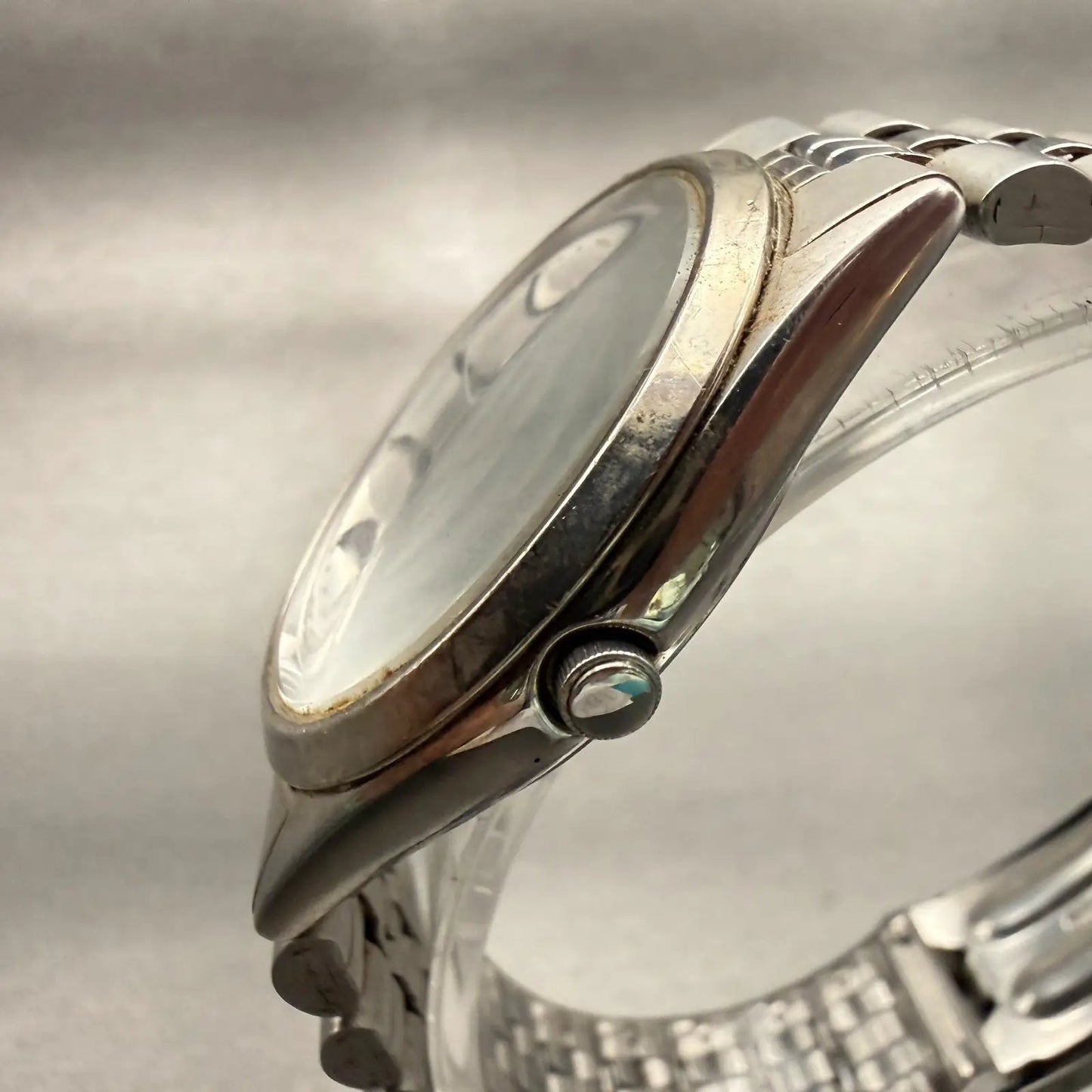 Citizen CQ Watch Men 35mm Silver Dial Silver Daydate Round 8100-S96389 New Batt2