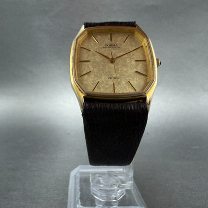 Citizen Forma Watch Men 29mm Champagne Dial Gold Tone 5630-F60005 New Battery5