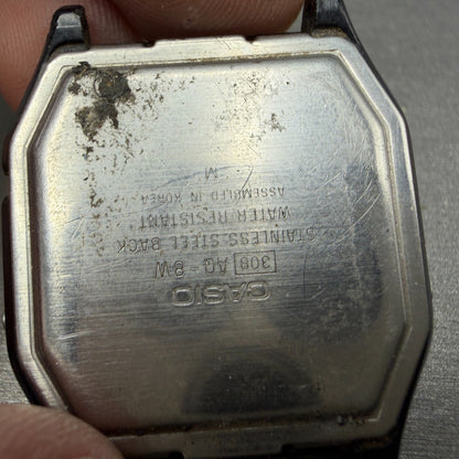 Casio AQ-8W Watch Men 33mm Analog Digital Black Octagon LCD VTG PARTS6