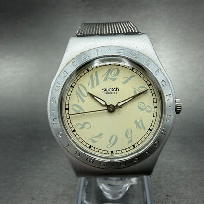 Swatch Irony Parousia Milanese Medium Watch Women 33mm Cream Dial Silver New Bat0