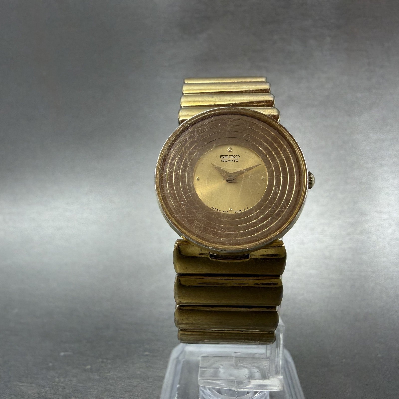 Seiko Watch Women 24mm Gold Dial Gold Tone Round Vintage 1N00-0B59 New Battery5