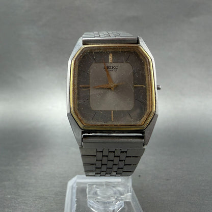 Seiko Watch Men 28mm Silver Dial Two Tone Octagon 6531-5010 Vintage PARTS6