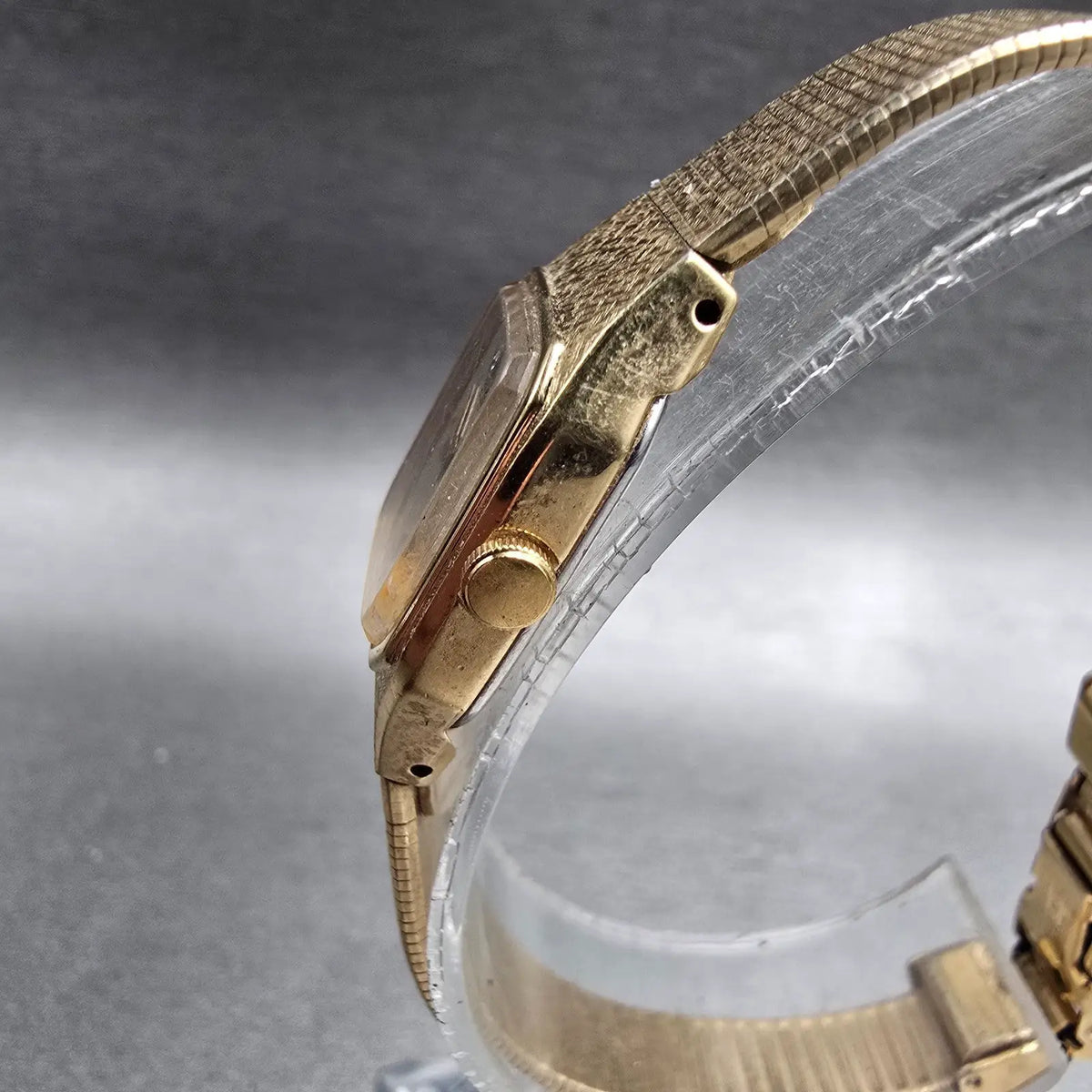 Seiko Watch Women 16mm Champagne Dial Gold Tone Rectangle 2C20-5780 New Battery2