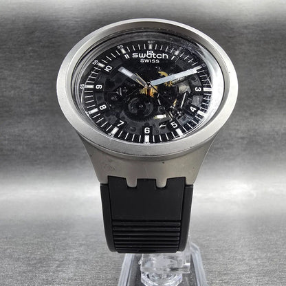 Swatch Big Bold Dark Irony Watch Men 47mm Skeleton Dial SB07S105 New Battery5