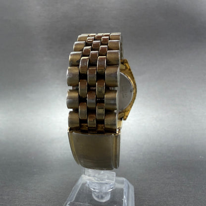 Seiko President Watch Men 36mm Gold Dial Gold Tone Daydate 7N43-8111 New Battery7