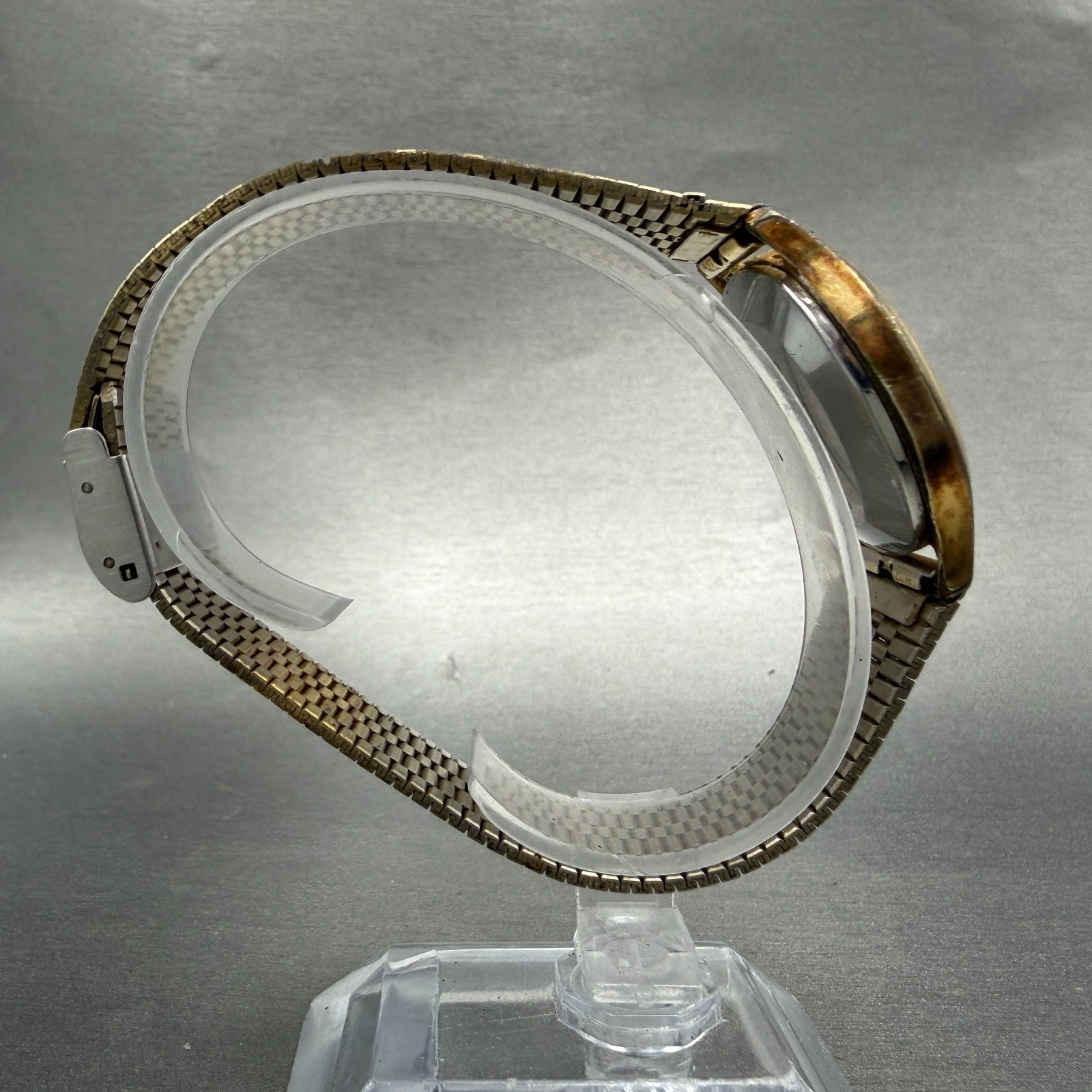 Rado Custom Watch Men 34mm Gold Dial Gold Tone Oval 713.5055.2 New Battery8